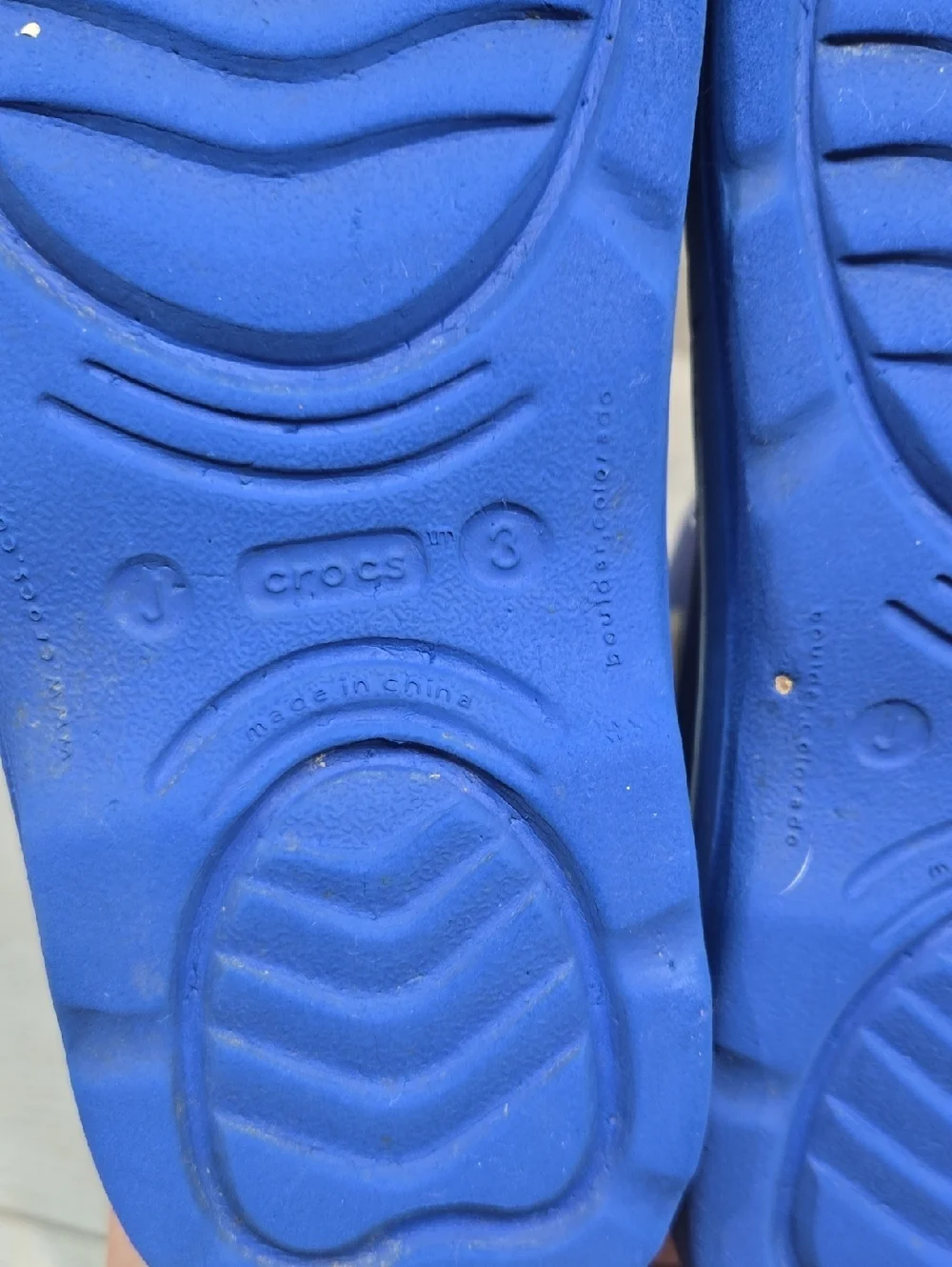 Crocs Big Boy Kids Blue Waterproof Rain Boots with White Trim Shoes RubberJ3